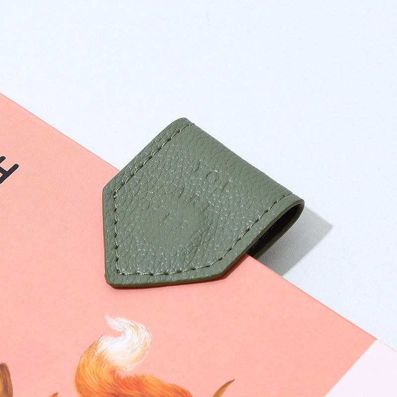 Wholesale PU leather magnetic bookmark triangle diamond page holder