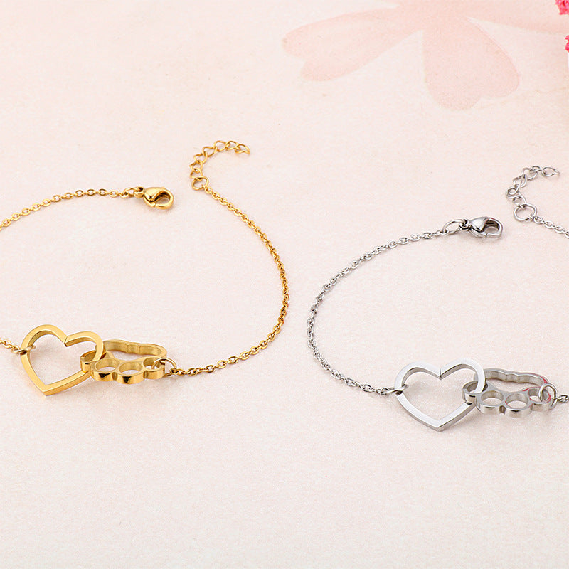 Wholesale Cat Claw Peach Heart Pendant Long Clavicle Gold Plated Necklaces