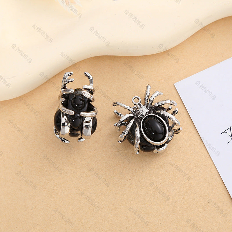 Wholesale 5PCS Black Spider Loch Pottery Mud Diamond Ball