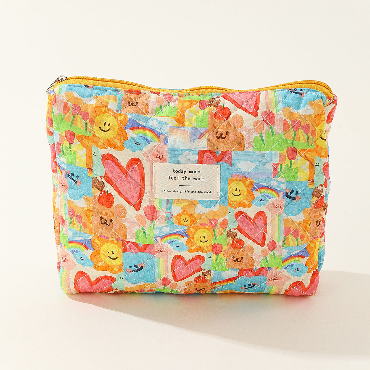 Wholesale Medium Large Capacity Striped Polka Dot Cotton Cute Flower Cosmetic Bag