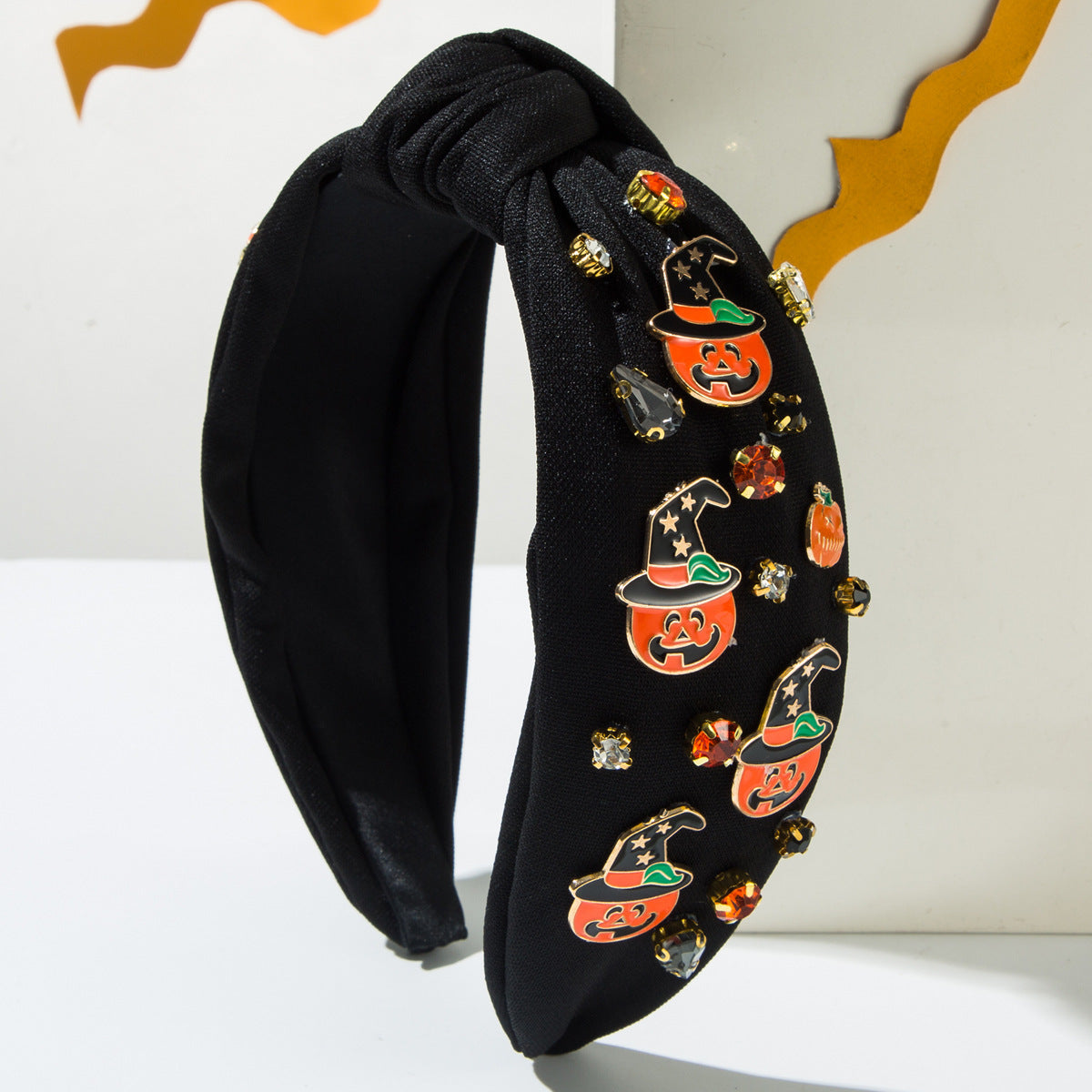 Wholesale New Halloween Fabric Diamond-encrusted Pumpkin Ghost Accessory Headband