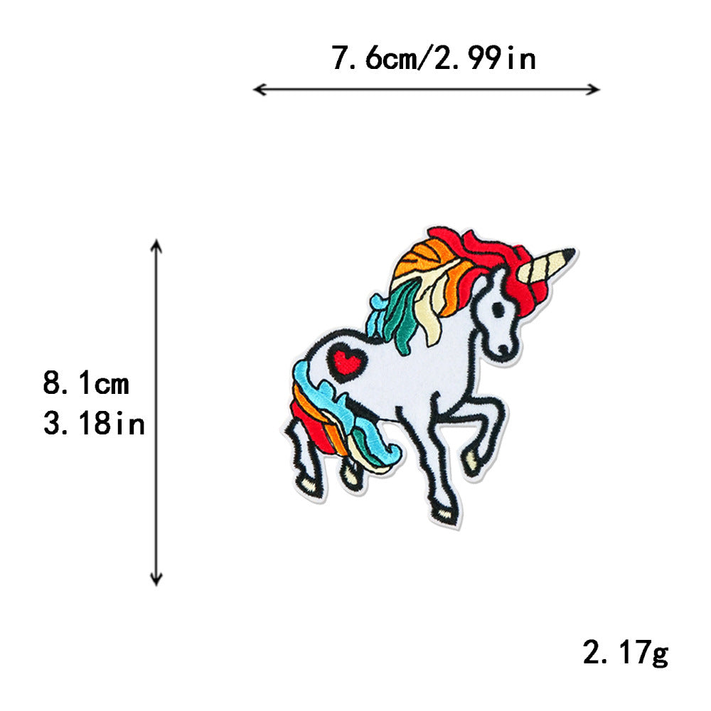Wholesale  DIY Embroidered Unicorn Cloth Patch Hat Clothes Patch