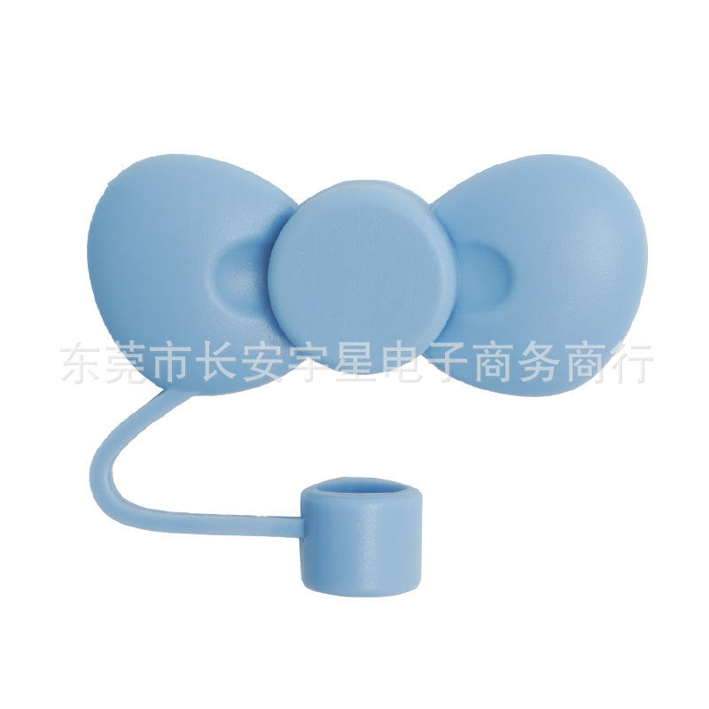 Wholesale cute bow straw plug dust cap 10mm straw lid straw accessories