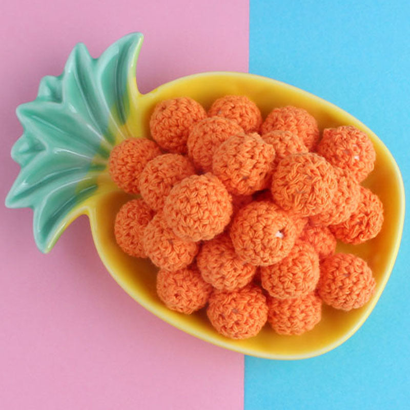 Wholesale 10PCS 16mm Wooden Cotton Thread Crochet Yarn Balls