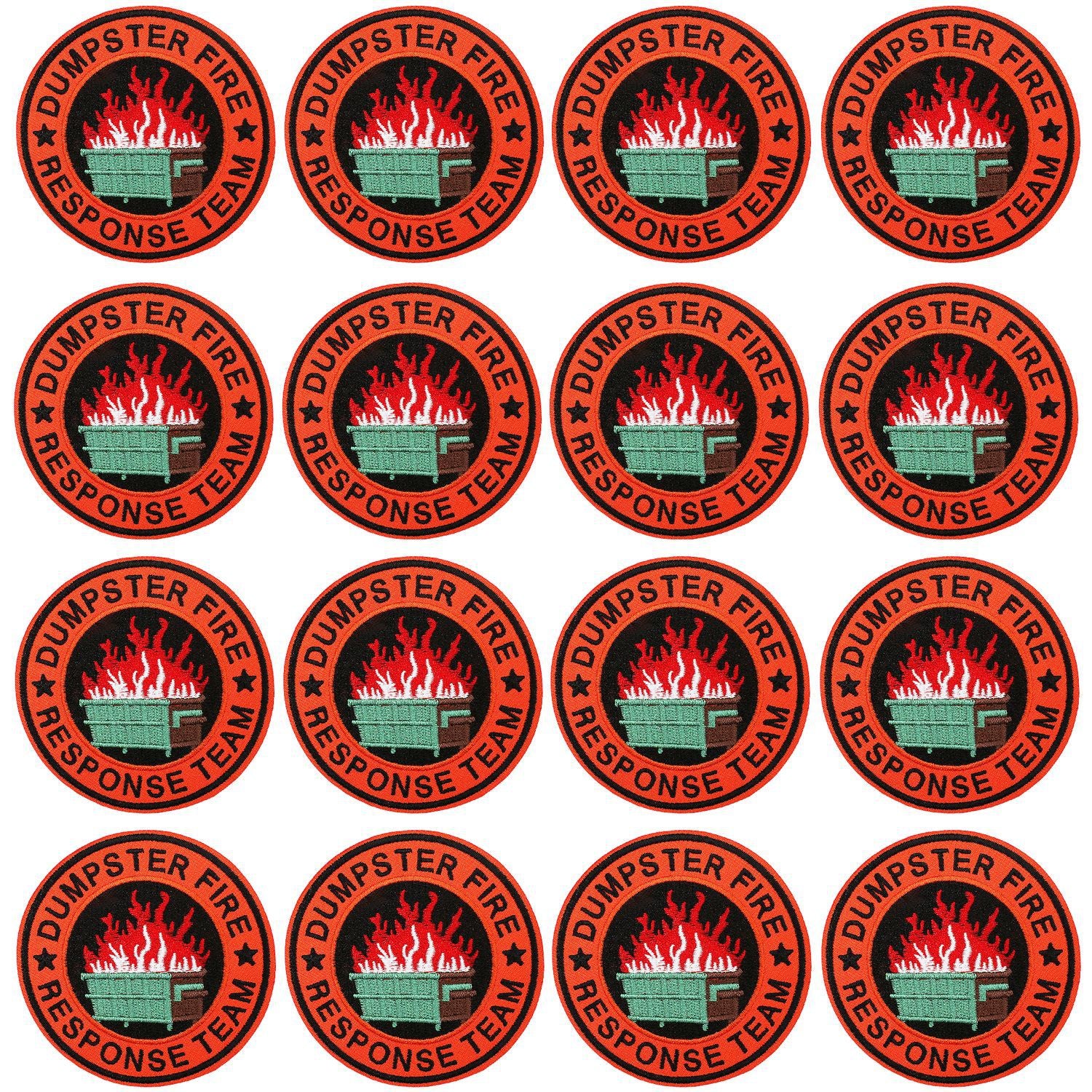 Wholesale Flame Trash Can Embroidered Patch