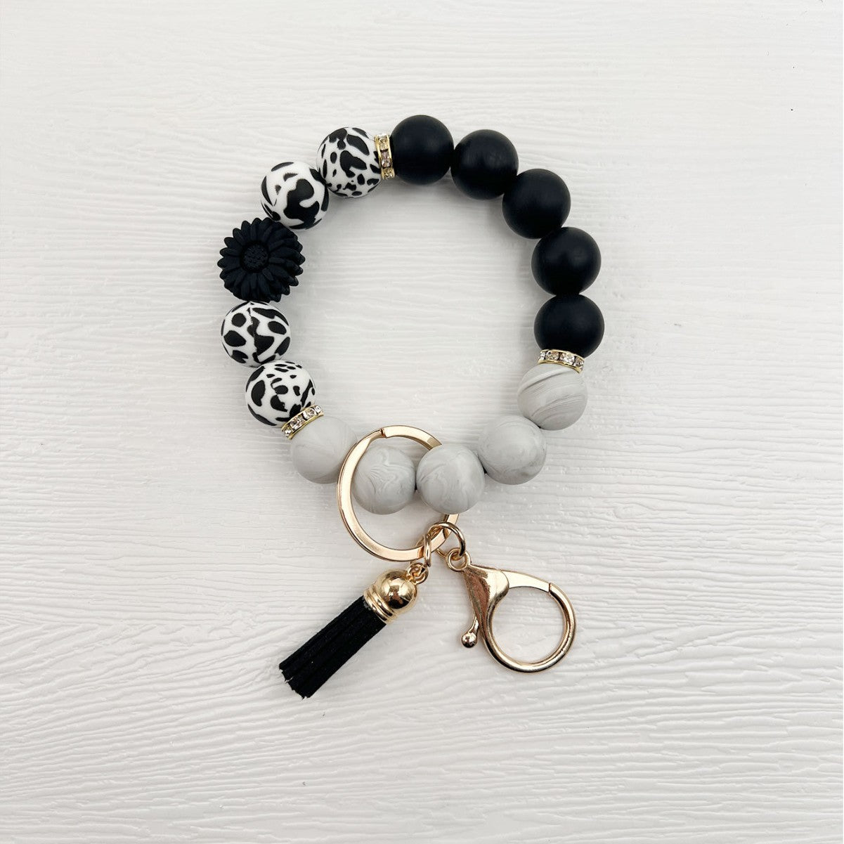 Wholesale  Silicone Bead Bracelet Keychain