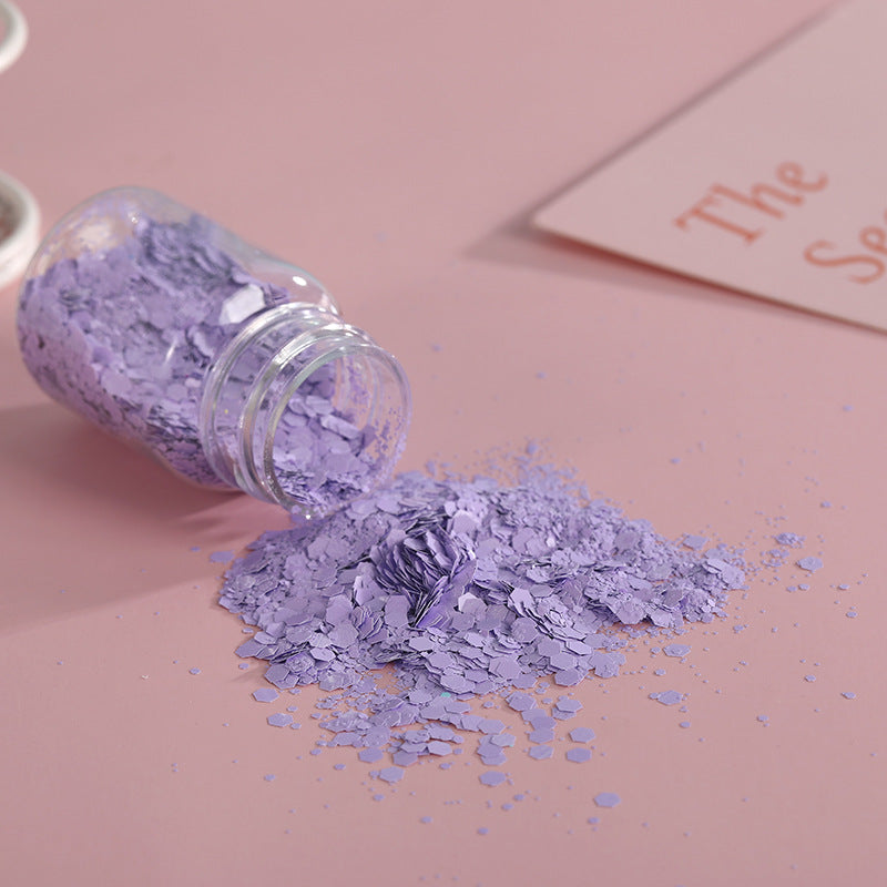 Wholesale DIY Handmade Materials Flow Linen Nail Art Macaron Mixed Glitter Matte Candy Color Hexagonal Glitter
