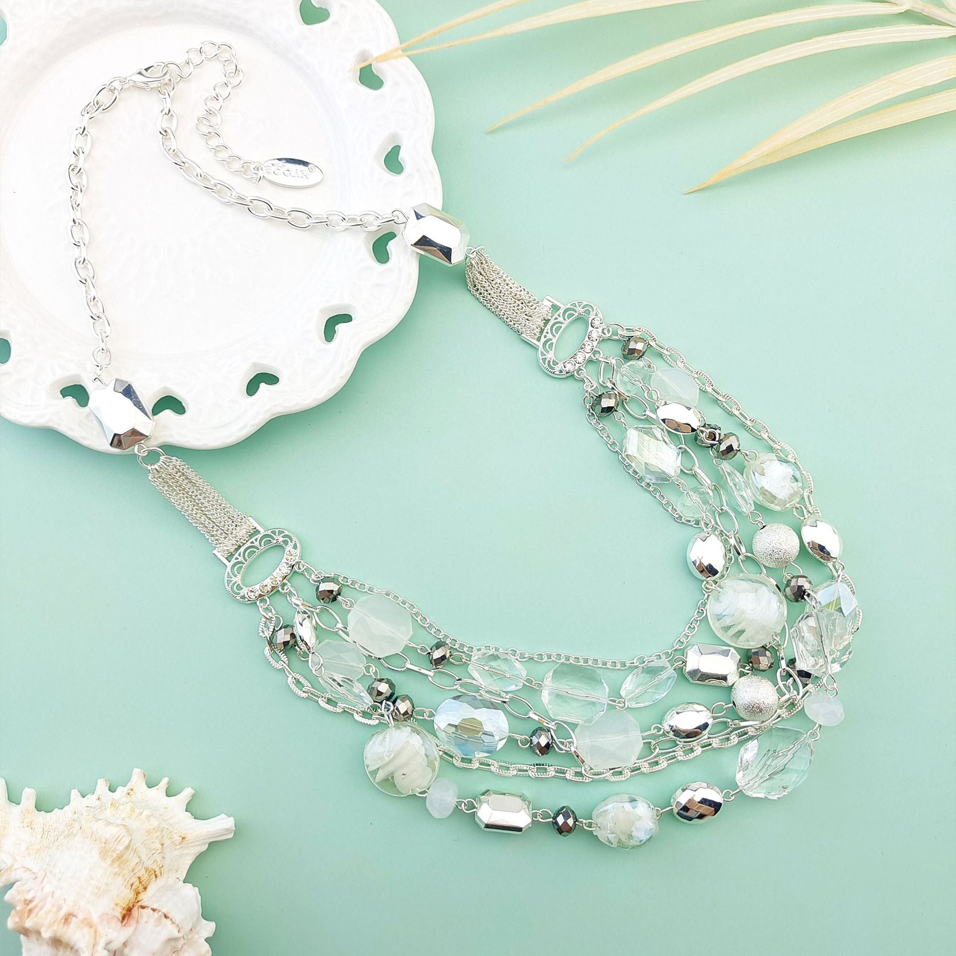 Wholesale Multi-layer Glass Bead Acrylic Necklace