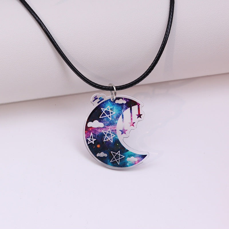 Wholesale Moon Star Acrylic Pendant
