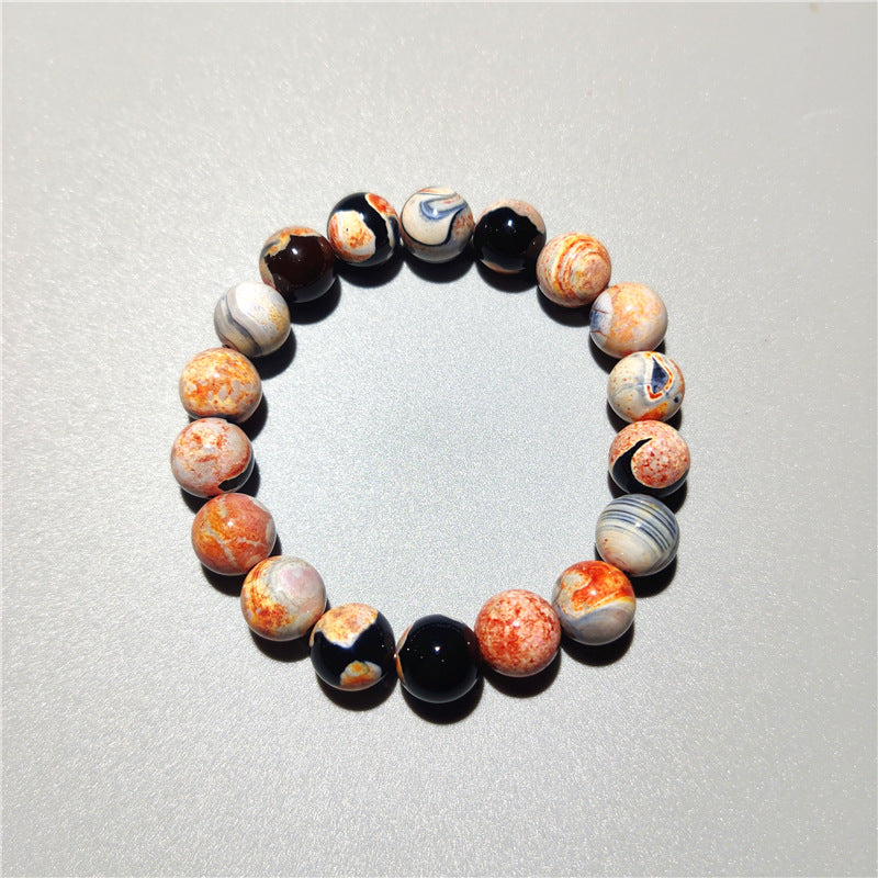 Wholesale Planet Flame Agate Stone Bracelet