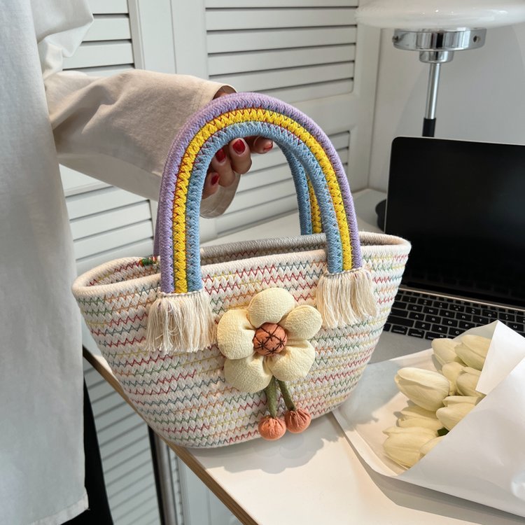 Wholesale Rainbow Woven Straw Bags