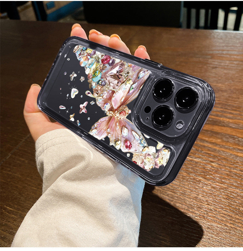 Wholesale Diamond Butterfly All-Inclusive Apple Phone Case