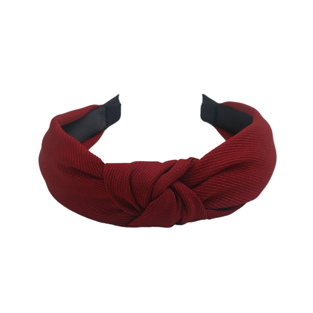 Wholesale Solid Color Knotted Fabric Wide Edge Headband