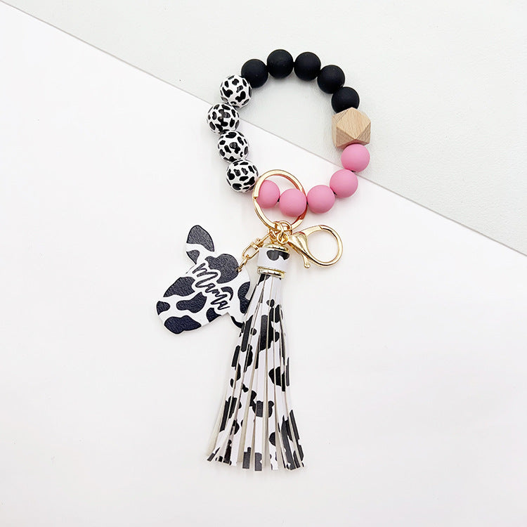 Wholesale Dairy Cow Grain Wood Beads Wood Chip Cow Head Western Style