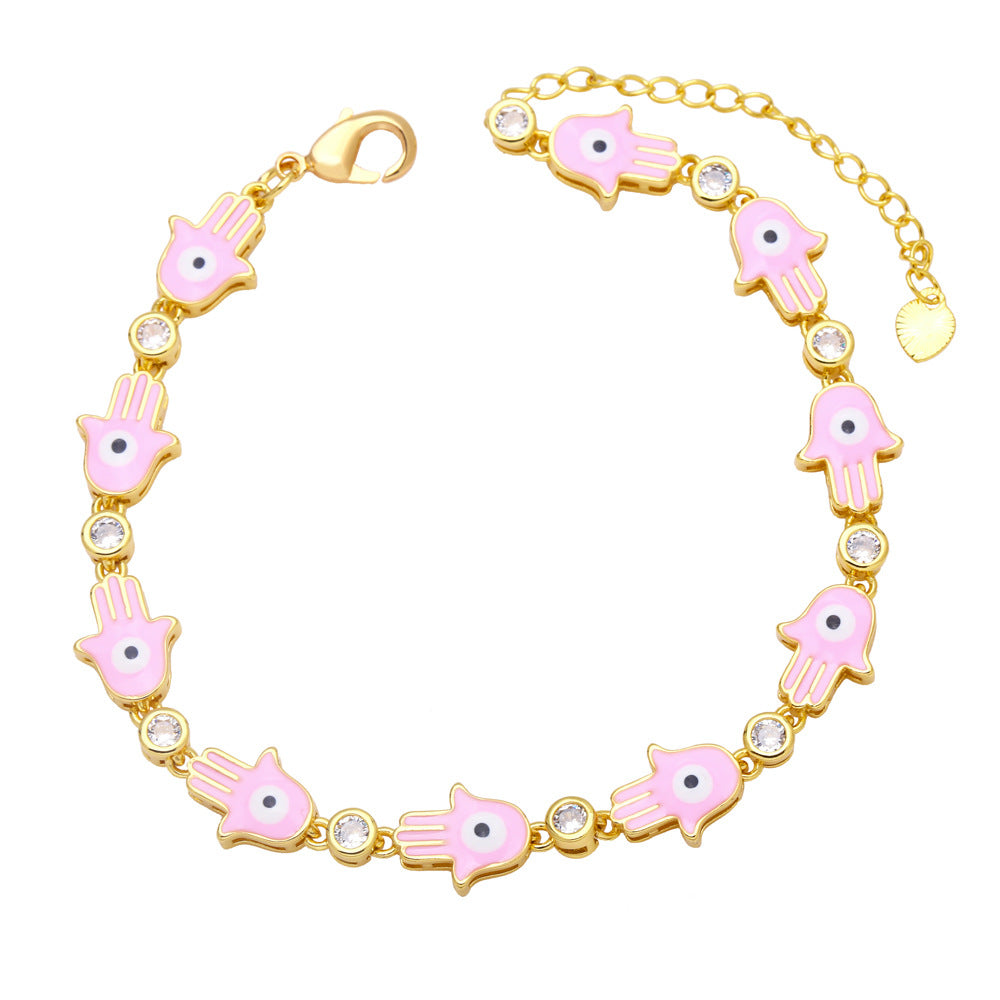 Wholesale Copper Bohemian Colored Drip Oil Bracelets