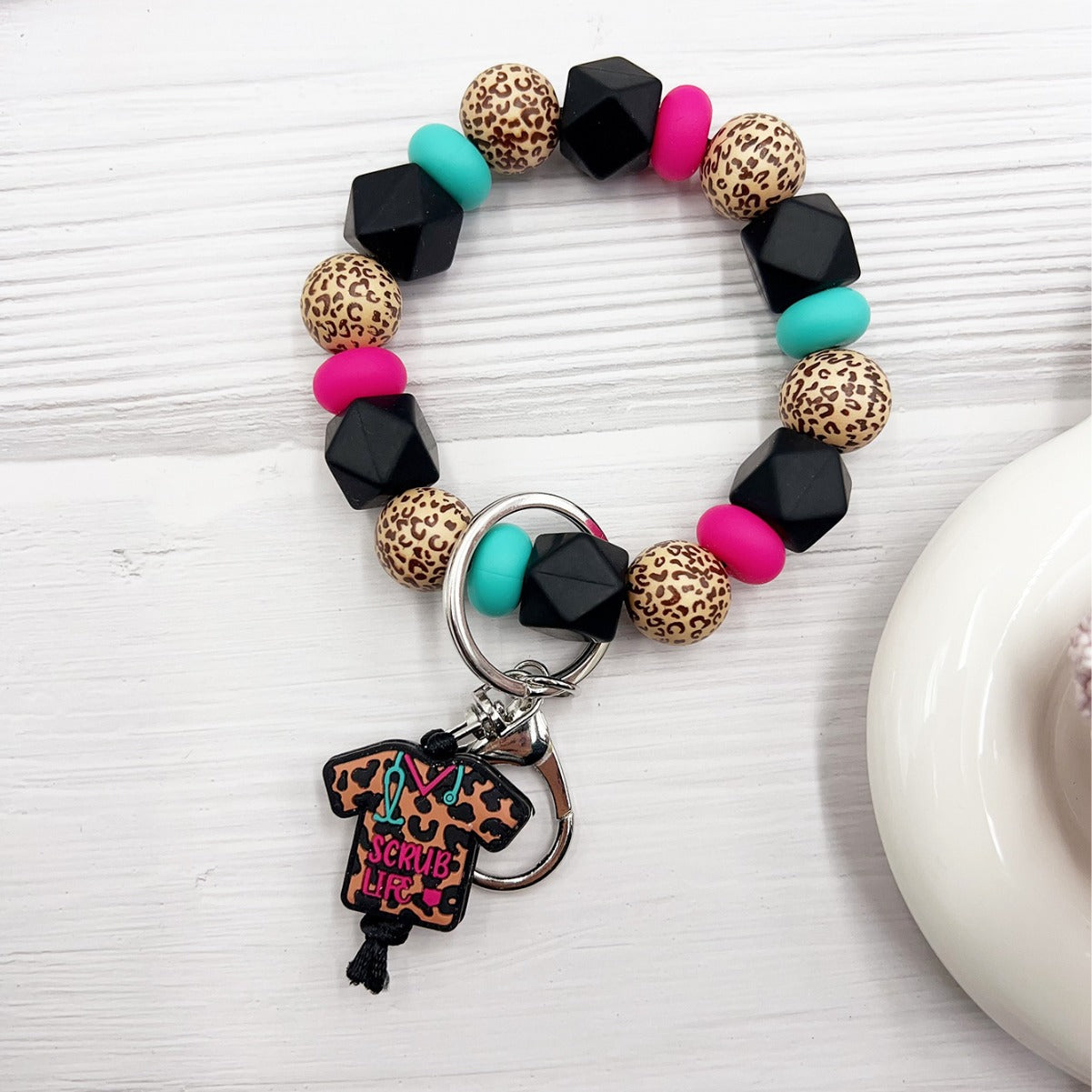 Wholesale Cartoon Silicone Nurses'  Clothing Keychain Creative  Pendant Bracelet Key Ring