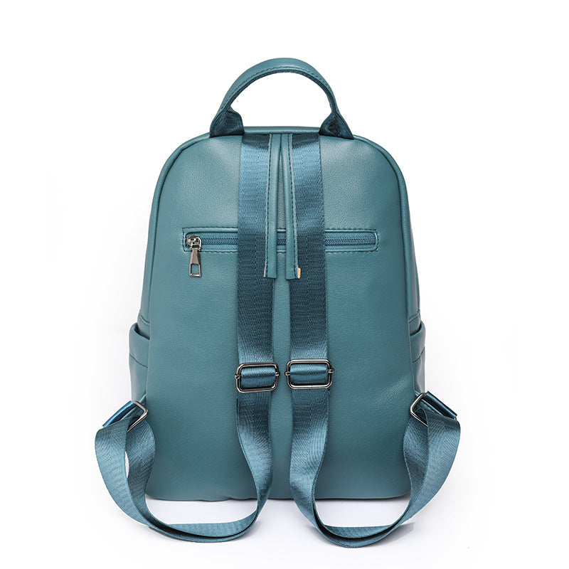 Wholesale Ladies Retro Large Capacity PU Soft Leather Travel Backpack