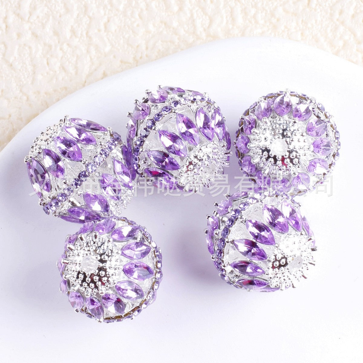 Wholesale 10pcs Heavy Duty Diamond Alloy Zircon Chain Chain Hollow Beads