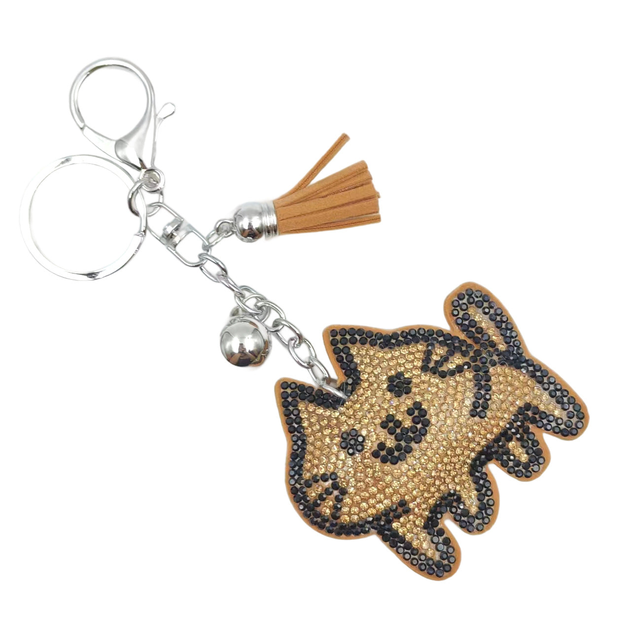 Wholesale Cartoon cat keychain with rhinestones