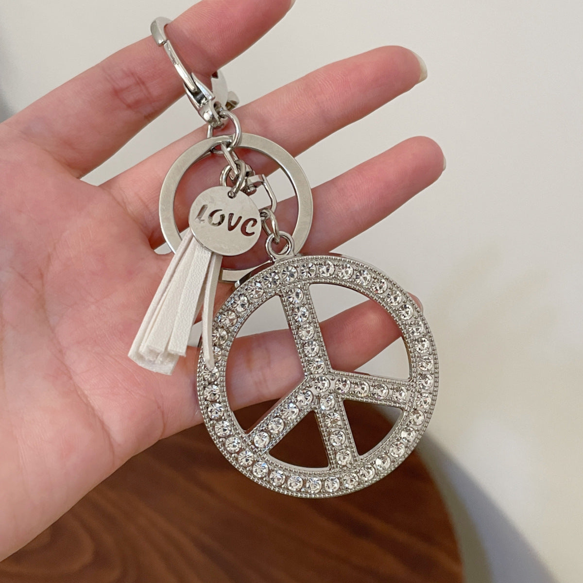 Wholesale Peace Sign Tassel Keychain