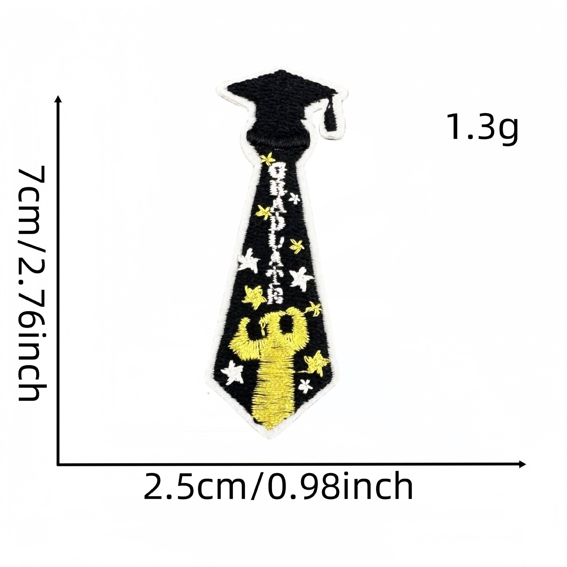 Wholesale Black gold graduation season embroidery patch clothing accessories ironing hot melt glue