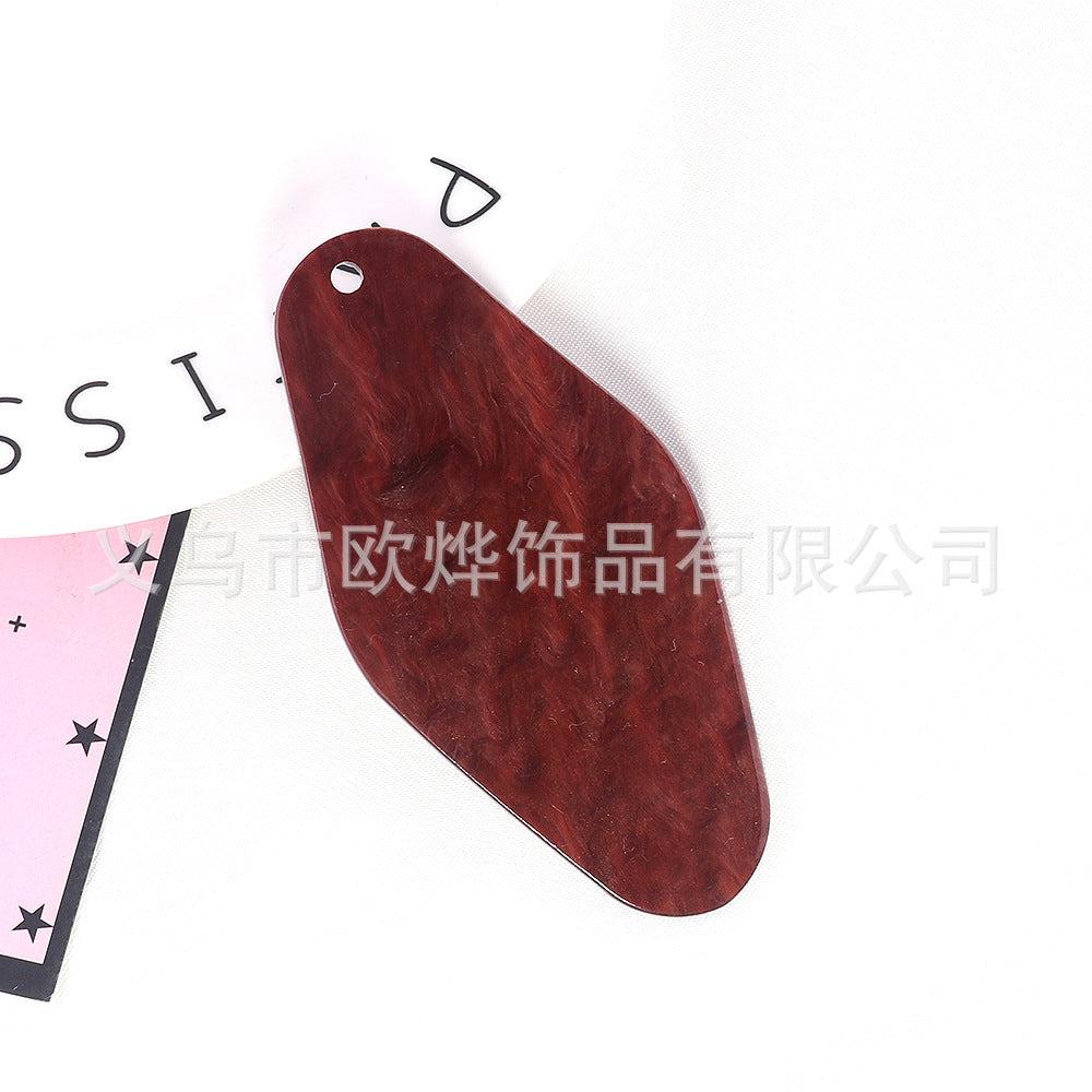 Wholesale 10pcs Blank DIY Acrylic Tag Luggage Pendant Motel Keychains