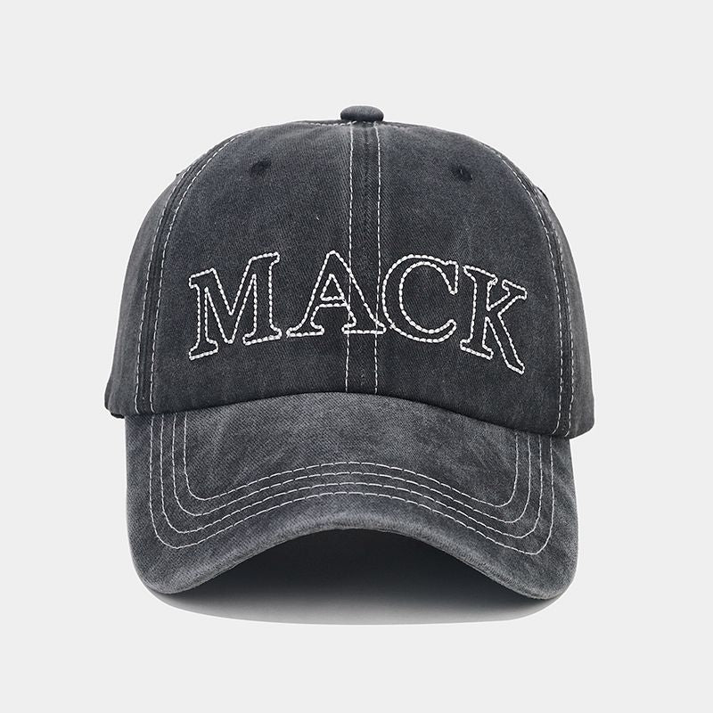Wholesale Washed Cotton Topstitch Embroidered Letters Baseball Cap