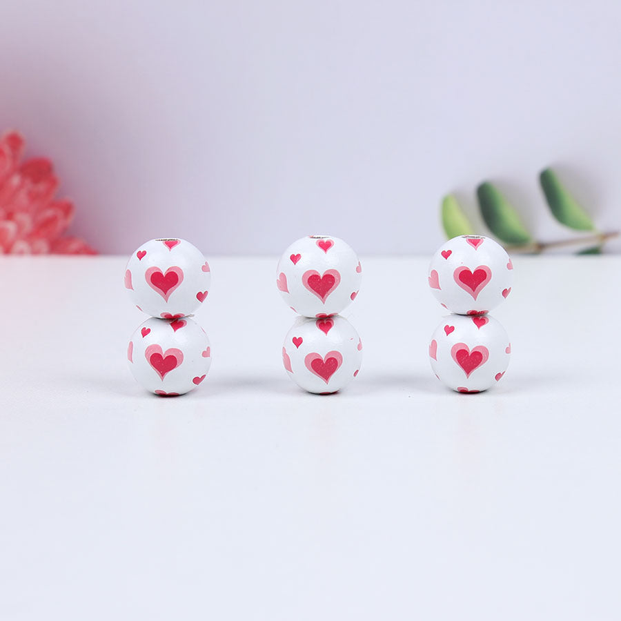 Wholesale 20PCS DIY Valentine's Day Love Color Tassels Twine Wooden Beads