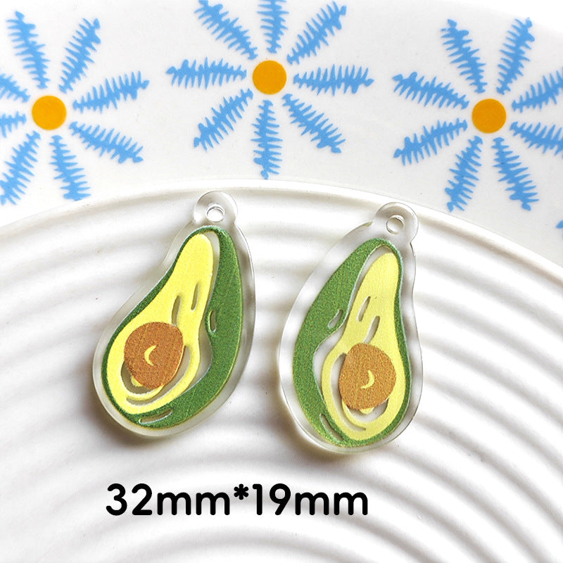 Wholesale 10pcs Double-sided bow three-dimensional relief acrylic jewelry accessories DIY pendant with holes cartoon character cute