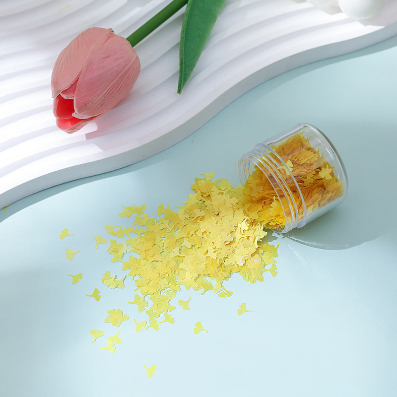 Wholesale Diy Glue Flow Hemp Ginkgo Leaf Sequins Special-shaped Leaf Glitter Glitter Nail Art Quicksand Decoration Making Materials