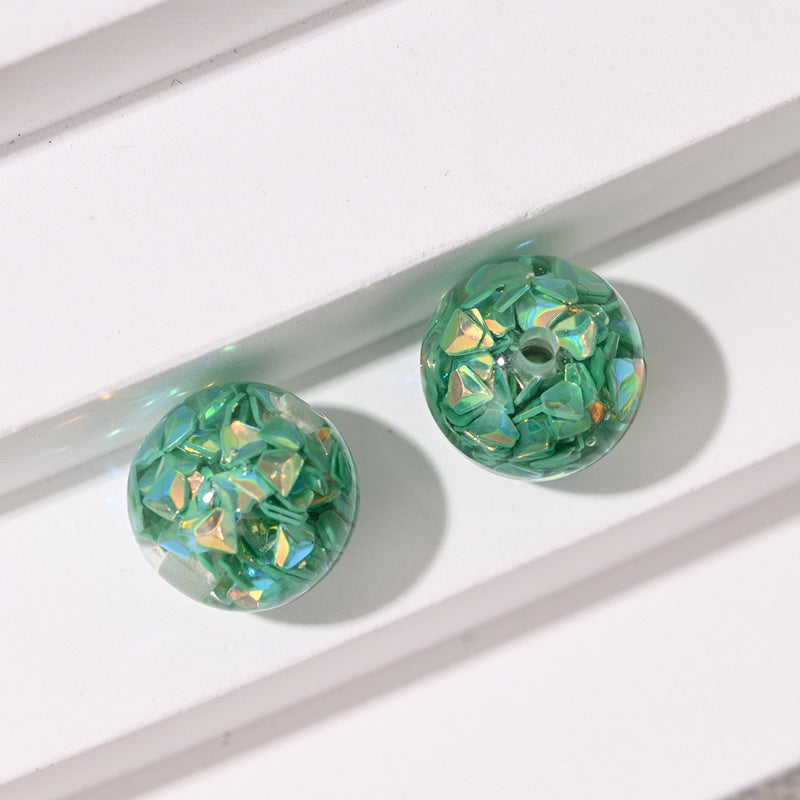 Wholesale 10pcs/pack Colored diamond sequins straight hole resin beads