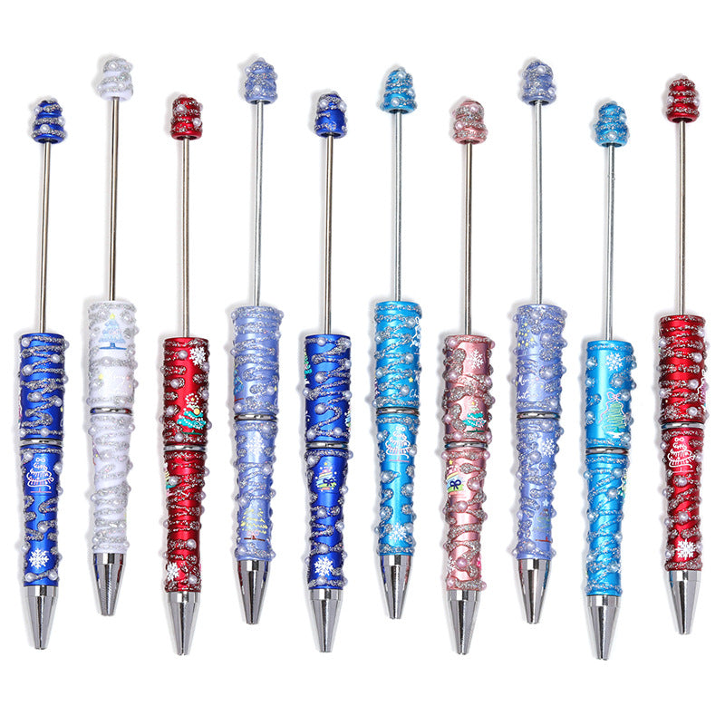 Wholesale 5pcs/pack Christmas glitter glue pearl painting Beadable pen rotating