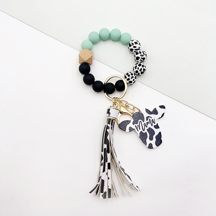 Wholesale Dairy Cow Grain Wood Beads Wood Chip Cow Head Western Style