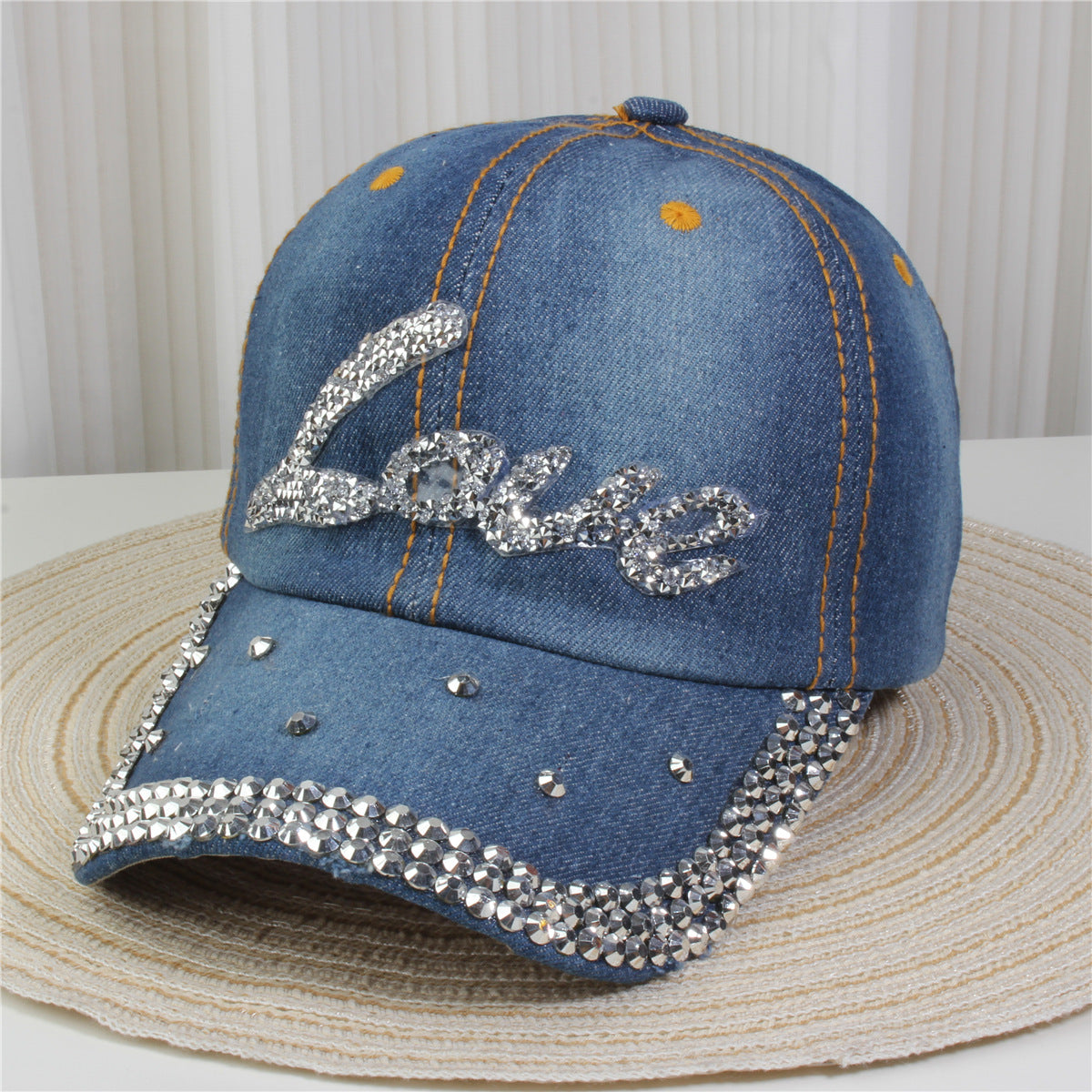 Wholesale British Denim Diamond Casual Baseball Cap