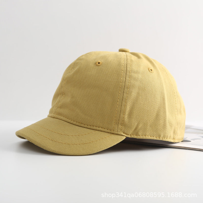 Wholesale Short Brim Retro Solid Color Baseball Cap Soft Top Cap