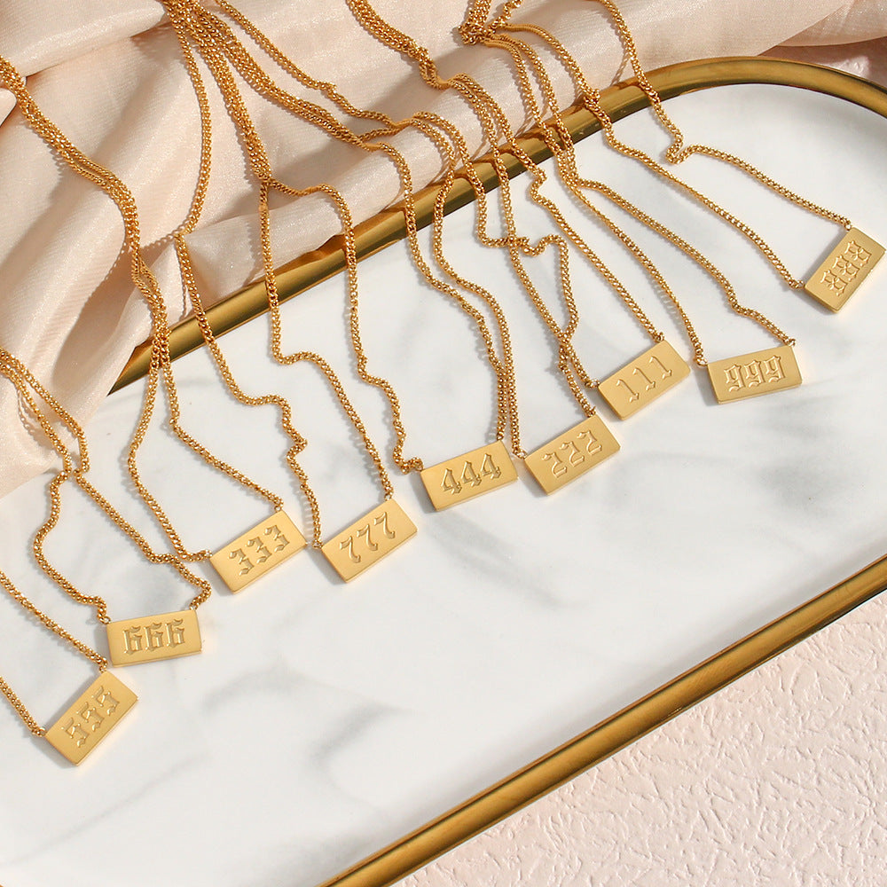 Wholesale Digital brand stainless steel necklace