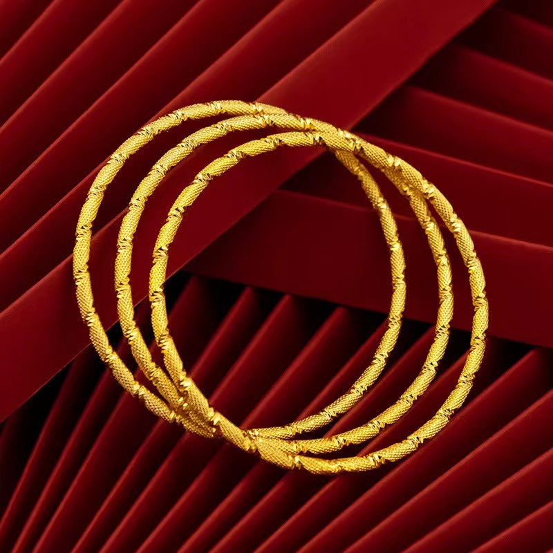 Wholesale Vietnam Sand Gold 3mm Copper Gold Plated Closed Bracelet
