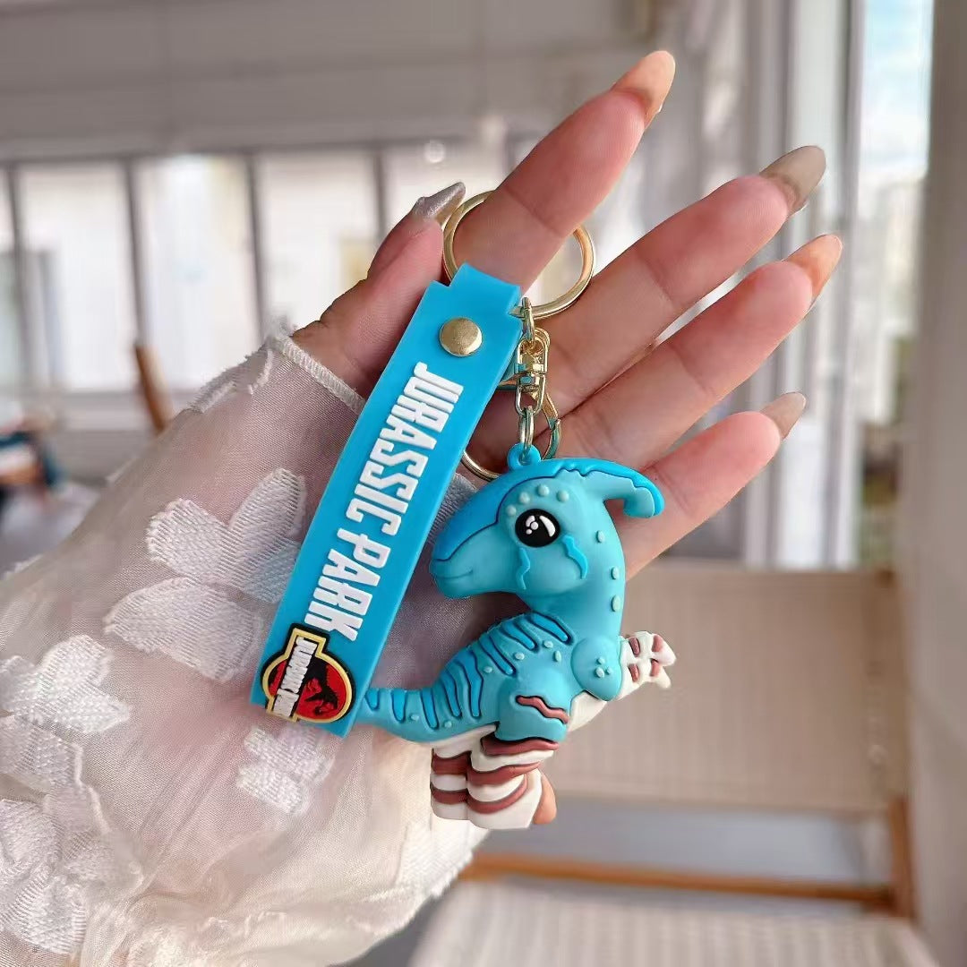Wholesale cartoon cute dinosaur soft plastic doll keychain