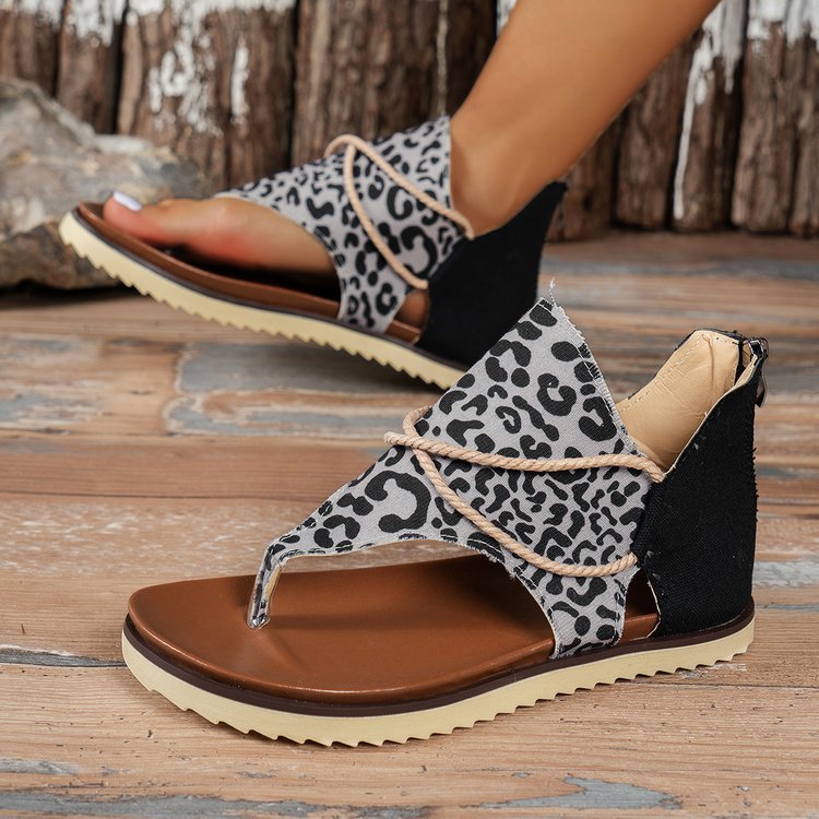 Wholesale New summer printed flat thong beach sandals