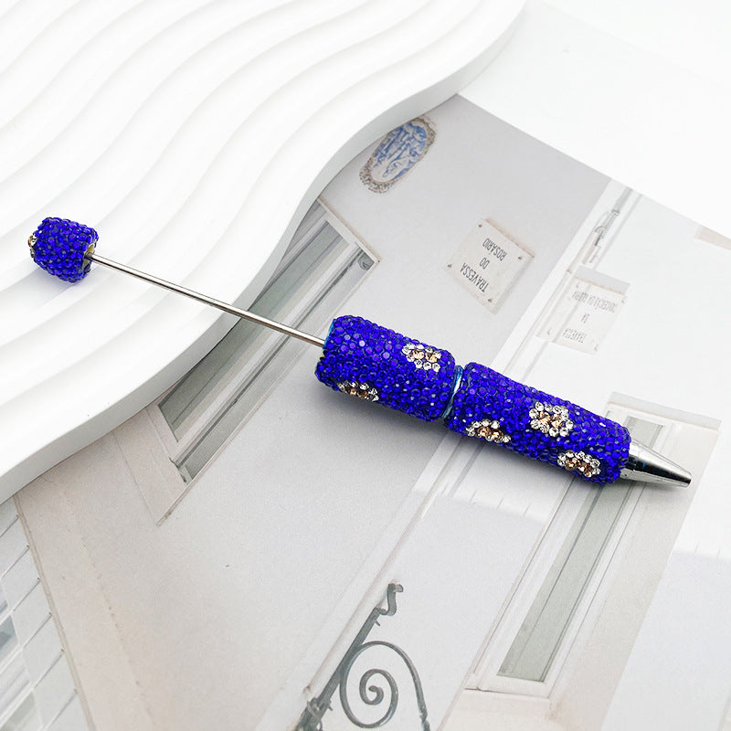 Wholesale wholesale beadable pens DIY heavy leopard full diamond bead pen