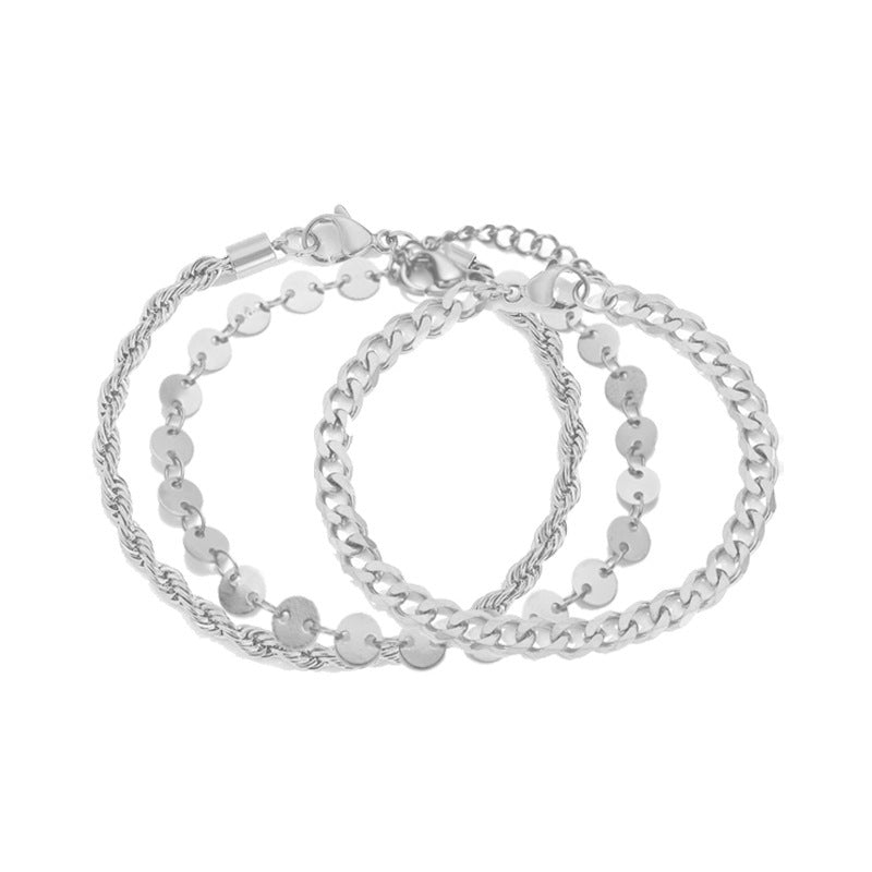 Wholesale Stainless Steel Cuban Bracelet Set
