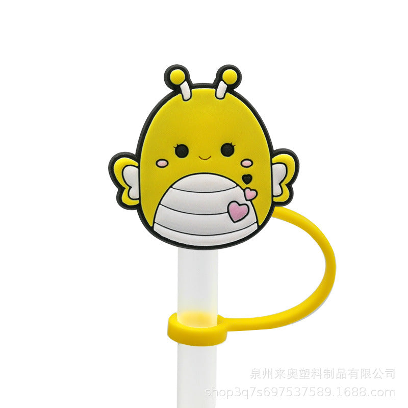 Wholesale 20PCS PVC Cute Doll Straw Tube Cap