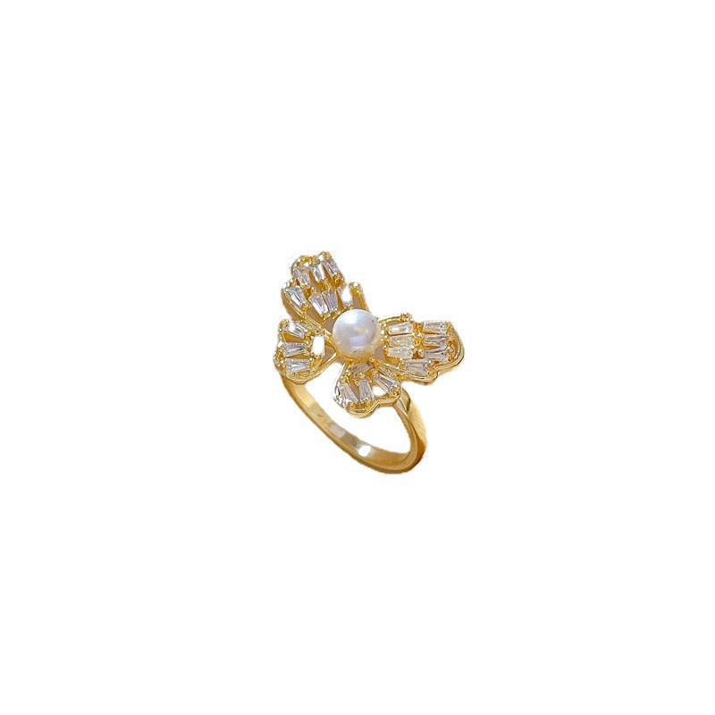Wholesale Brass Gold Plated Butterfly Ring