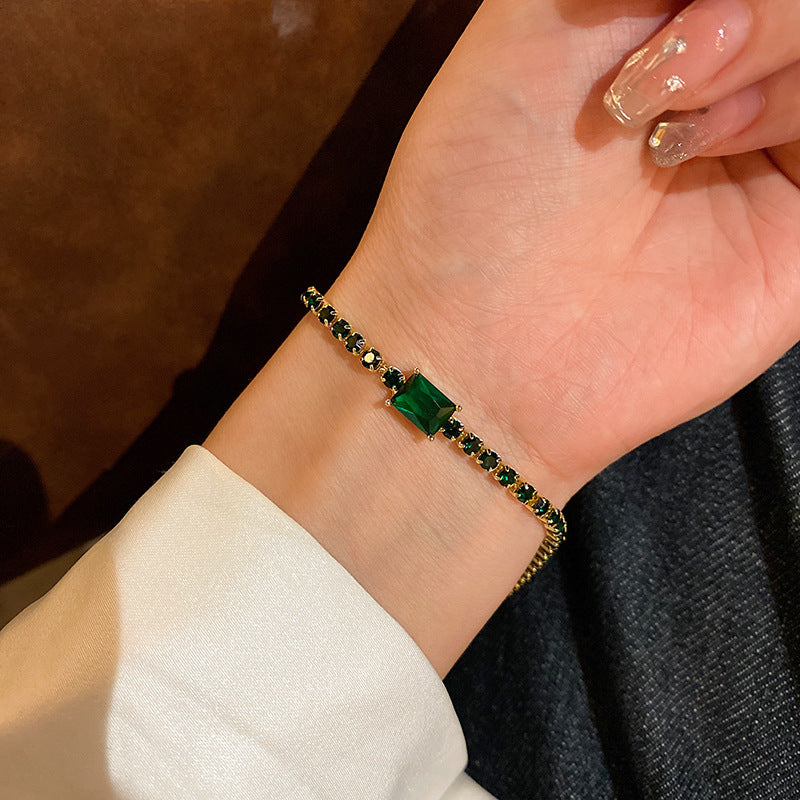 Wholesale Emerald Diamond Geometric Circle Bracelet