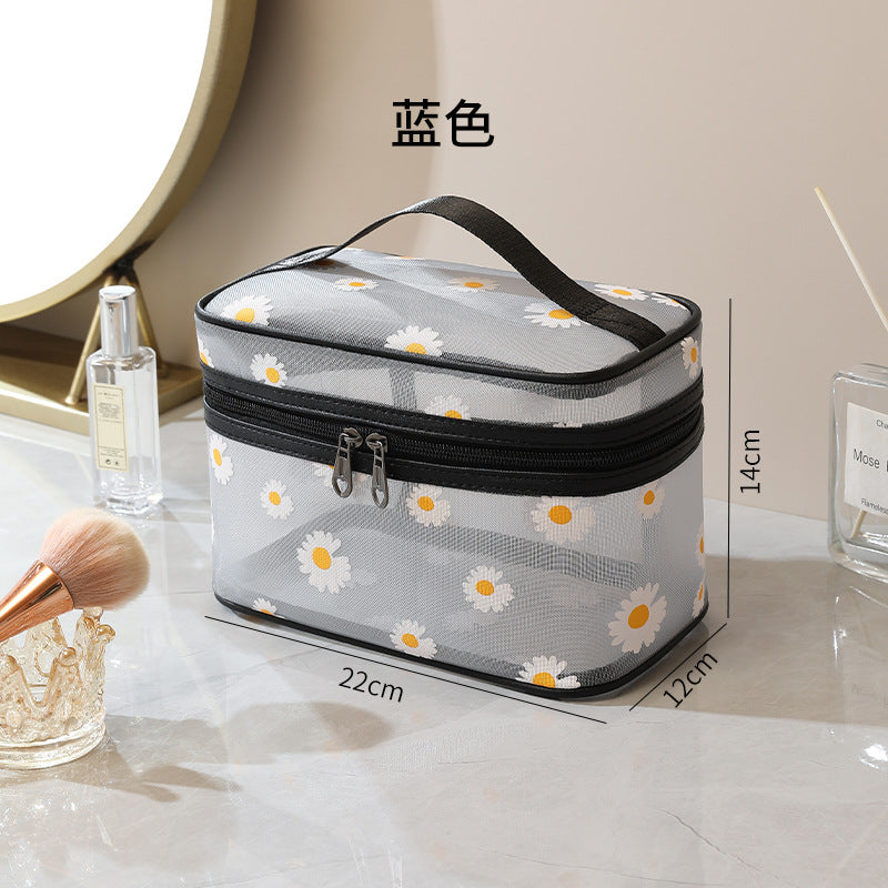 Wholesale Daisy Mesh Breathable Toiletry Bag