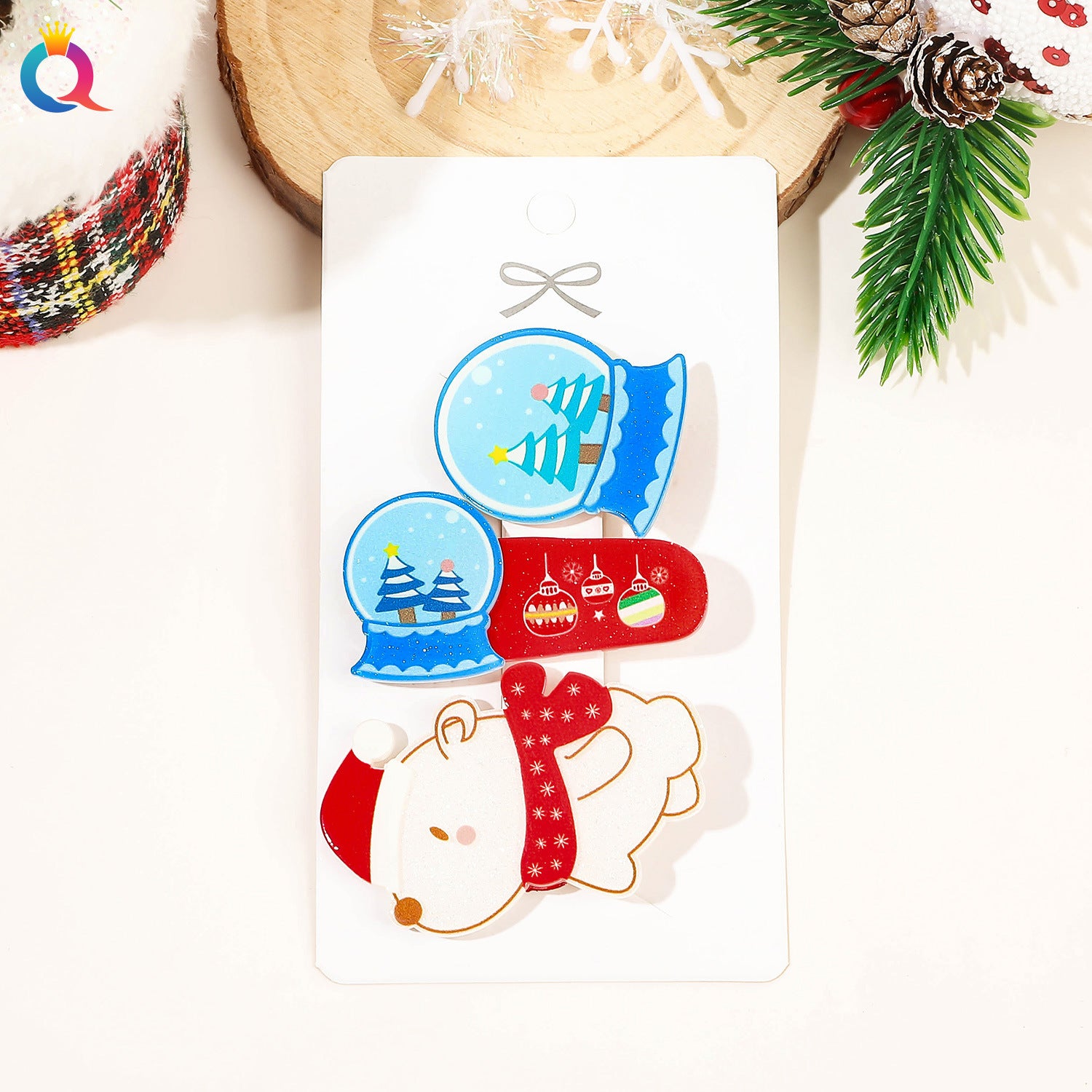 Wholesale 3pcs/pack Christmas Small Hairpin Card Cartoon Cute Bangs Clip Crushed Hair Top Clip