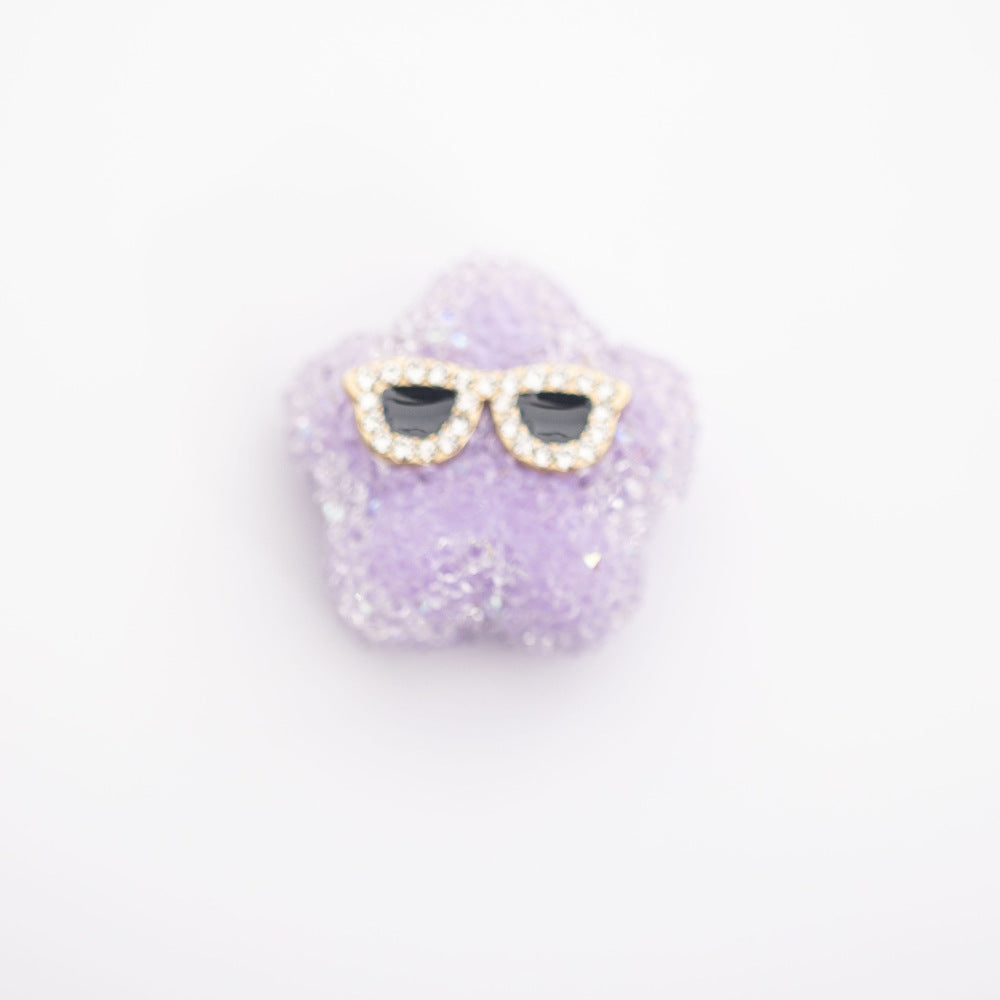 Wholesale Acrylic Small Star Sugar Pen Caps Beaded