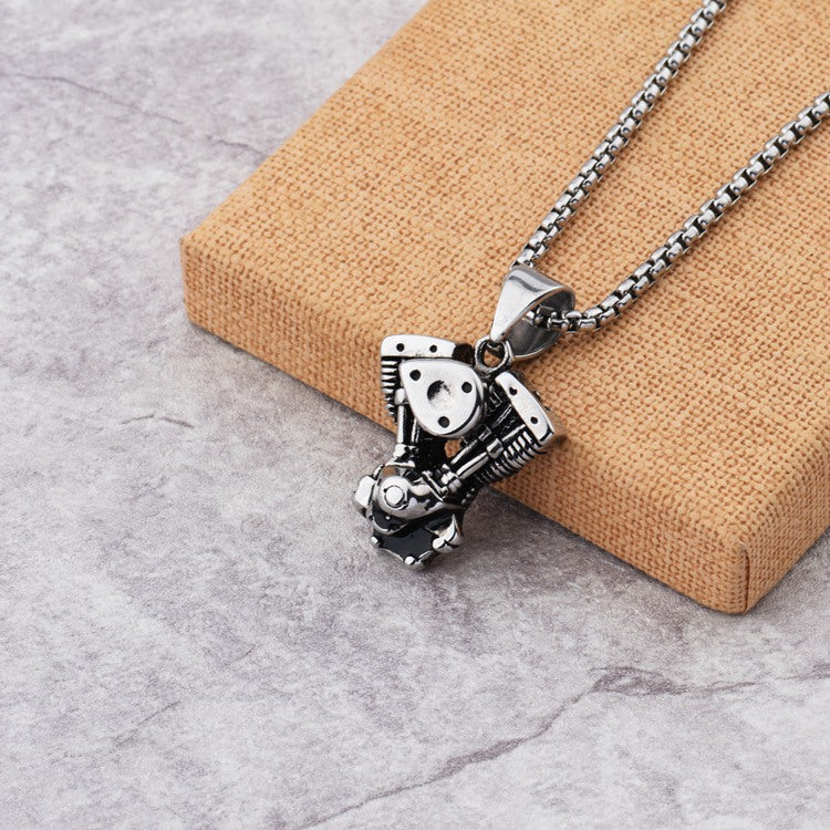 Wholesale Hip Hop Engine Titanium Steel Pendant Necklace