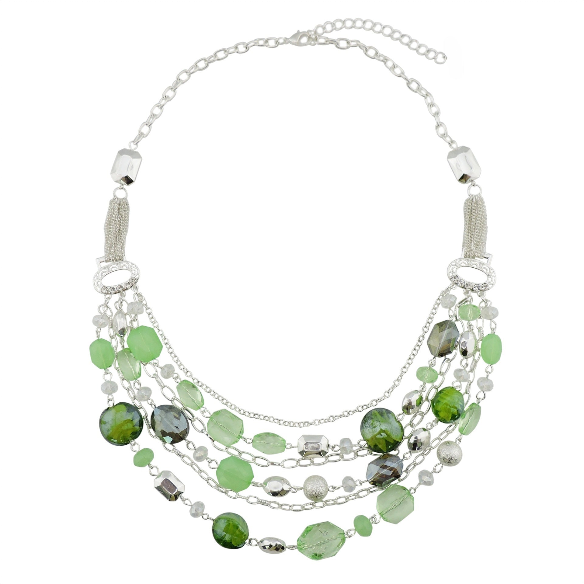 Wholesale Multi-layer Glass Bead Acrylic Necklace