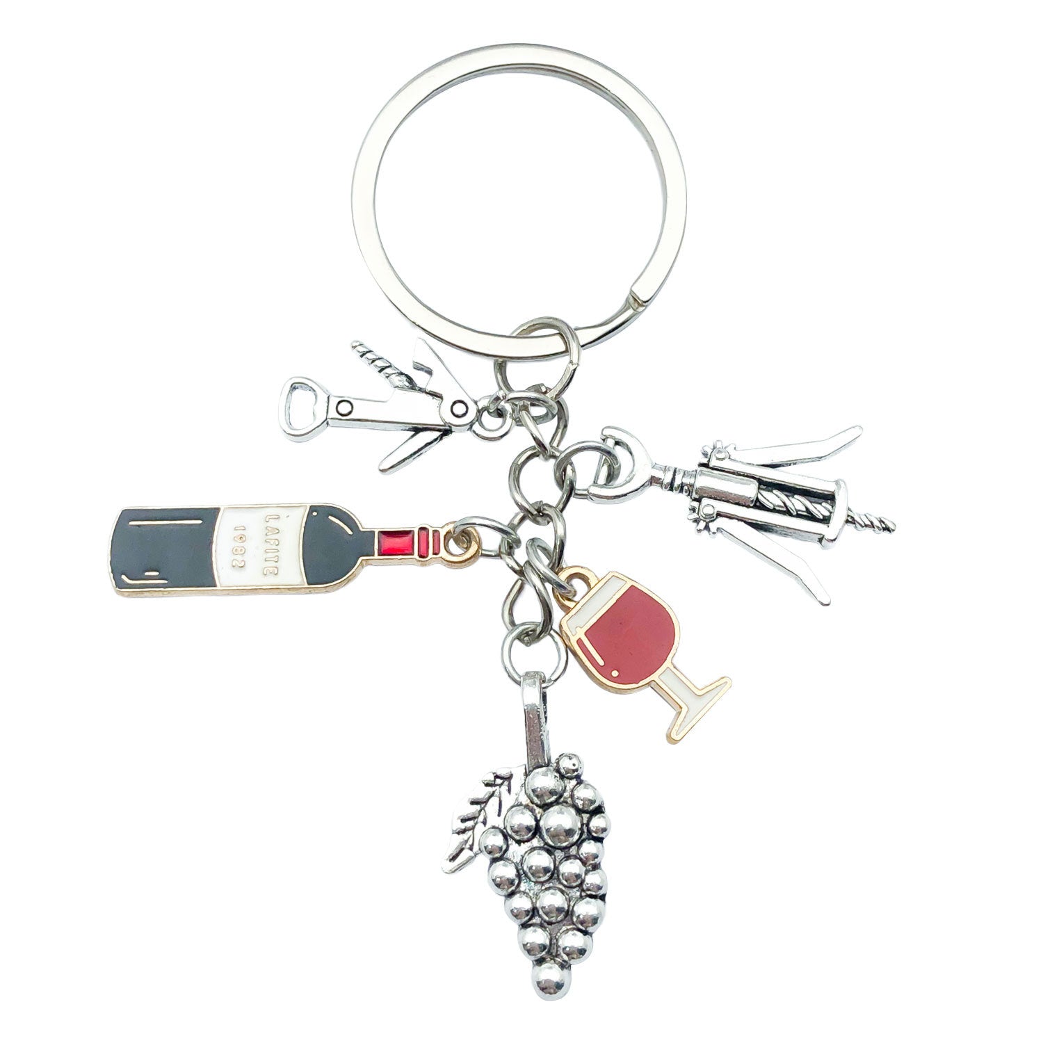 Wholesale Lipstick High Heels Red Wine Glass Alloy Keychain
